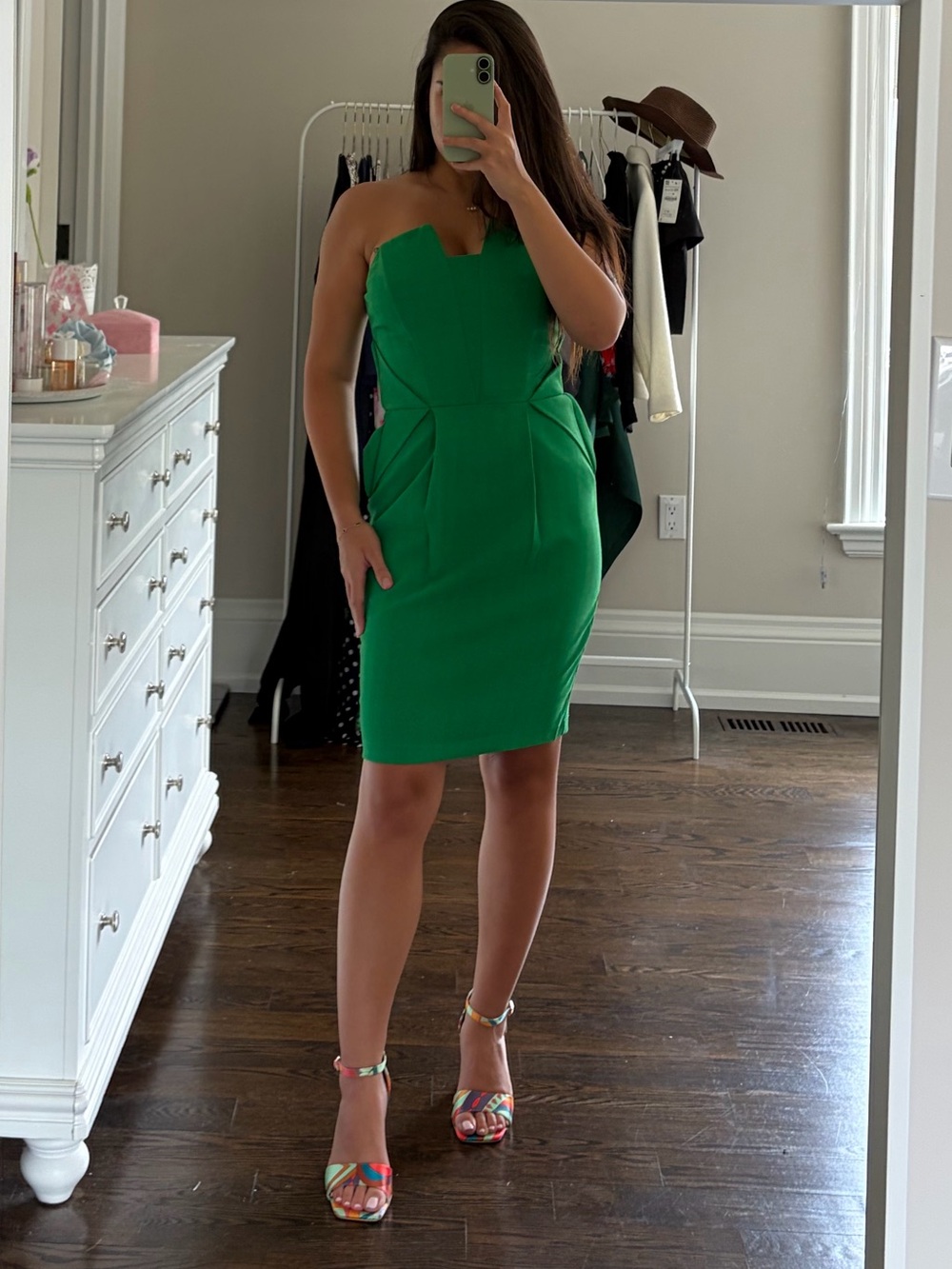Adelyn Rae Rosalyn Sheath Dress Green Strapless